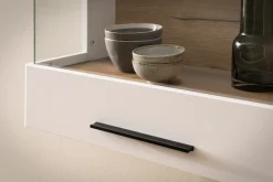 Home affaire Hängevitrine »Salerno Hängeschrank, Glasvitrine, Weiß mit Eiche Evoke Dekor, modern.« Metallgriffe, ausreichend Stauraum, vielseitig einsetzbar, 120cm breit