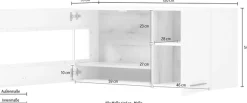 Home affaire Hängevitrine »Salerno Hängeschrank, Glasvitrine, Weiß mit Eiche Evoke Dekor, modern.« Metallgriffe, ausreichend Stauraum, vielseitig einsetzbar, 120cm breit