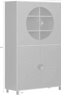 Home affaire Hochkommode »Fusion« 1 Stk. tlg. Vitrine mit besonderem Kreismuster - Hochzeitsschrank in Vintageoptik