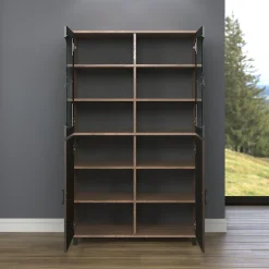 Home affaire Hochkommode »Fusion« 1 Stk. tlg. Vitrine mit besonderem Kreismuster - Hochzeitsschrank in Vintageoptik