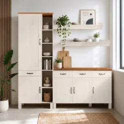 Home affaire Hochschrank »Alby« Breite 75 cm, 2 Türen, 1 Schubkasten, 6 offene Fächer