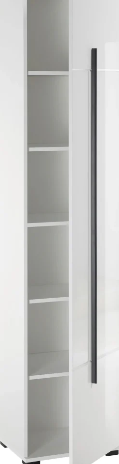 Home affaire Hochschrank »Cantara, Badschrank in Hochglanz Weiß, Hochschrank im modernen Design« mit schwarzen Griffen, ausreichend Stauraum