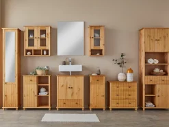 Home affaire Hochschrank »Vili« Aus massiver Kiefer, Tür mit Spiegel