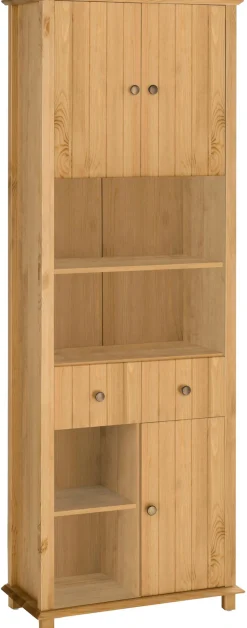 Home affaire Hochschrank »Vili« Badezimmerschrank, Höhe 175 cm, 2 Schubladen, 3 Türen, aus Massivholz