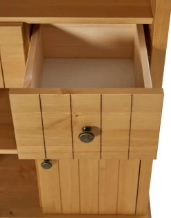 Home affaire Hochschrank »Vili« Badezimmerschrank, Höhe 175 cm, 2 Schubladen, 3 Türen, aus Massivholz