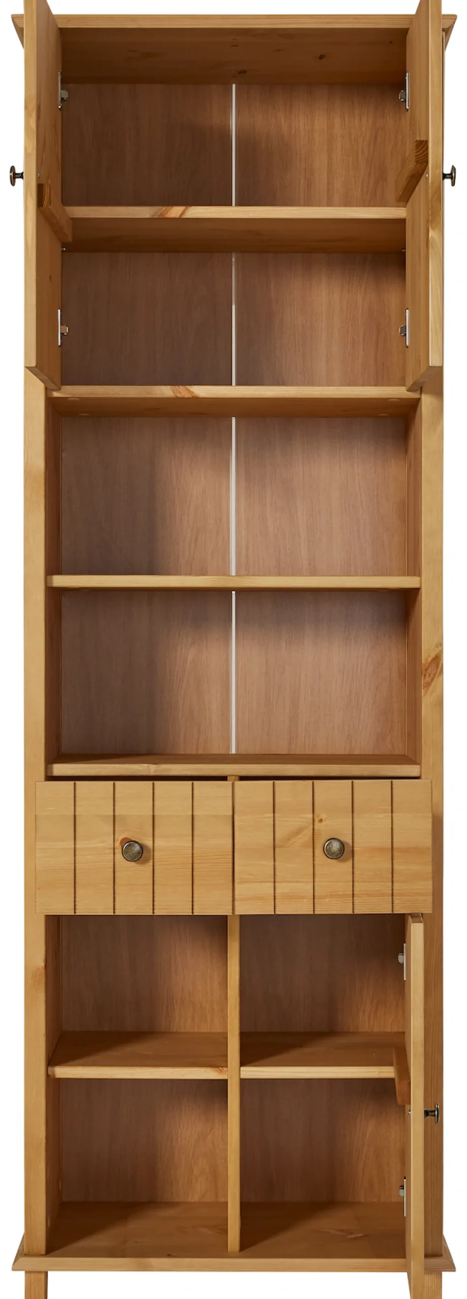 Home affaire Hochschrank »Vili« Badezimmerschrank, Höhe 175 cm, 2 Schubladen, 3 Türen, aus Massivholz