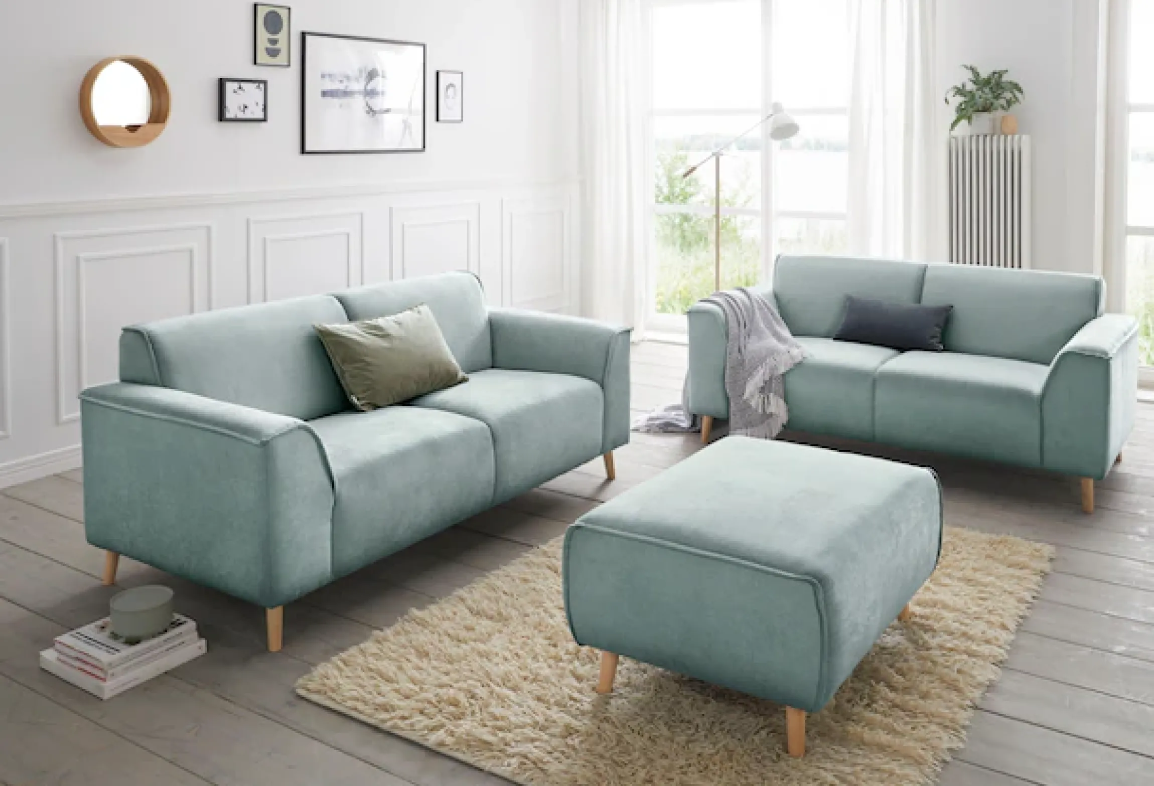 Home affaire Hocker »Janek« mit Keder in scandinavischem Design