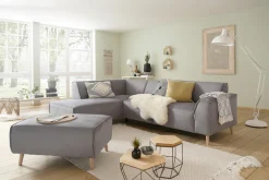 Home affaire Hocker »Julia« mit Keder und Holzfüßen