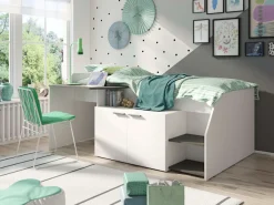 Home affaire Jugendbett »Jugendzimmer-Set Durango - 3 in 1: Bett, Schreibtisch, Kommode« Bett mit Schreibtisch und Kommode, BxTxH 204x135x90 cm