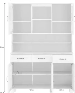 Home affaire Küchenbuffet »Alby« Breite 125 cm, 2 Glastüren, 2 Schubladen