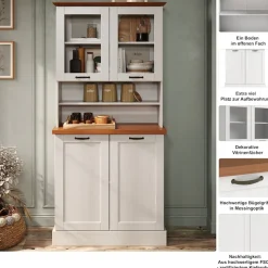 Home affaire Küchenbuffet »Teramo« Breite/Höhe 86/181 cm, mit Metallgriffen