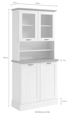 Home affaire Küchenbuffet »Teramo« Breite/Höhe 86/181 cm, mit Metallgriffen