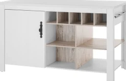Home affaire Kücheninsel »Florenz, Küchenblock in Pinie Weiß, Kochinsel, Küchenarbeitsblock« Breite 161 cm, mit verschnörkeltem Metallgriff, Arbeitshöhe 92 cm