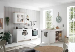 Home affaire Kücheninsel »Florenz, Küchenblock in Pinie Weiß, Kochinsel, Küchenarbeitsblock« Breite 161 cm, mit verschnörkeltem Metallgriff, Arbeitshöhe 92 cm