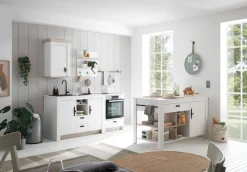 Home affaire Kücheninsel »Florenz, Küchenblock in Pinie Weiß, Kochinsel, Küchenarbeitsblock« Breite 161 cm, mit verschnörkeltem Metallgriff, Arbeitshöhe 92 cm