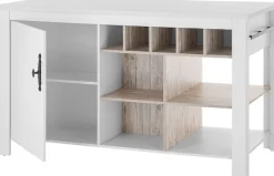 Home affaire Kücheninsel »Florenz, Küchenblock in Pinie Weiß, Kochinsel, Küchenarbeitsblock« Breite 161 cm, mit verschnörkeltem Metallgriff, Arbeitshöhe 92 cm