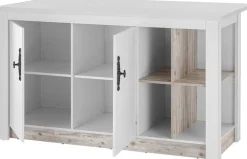 Home affaire Kücheninsel »Florenz, Küchenblock in Pinie Weiß, Kochinsel, Küchenarbeitsblock« Breite 161 cm, mit verschnörkeltem Metallgriff, Arbeitshöhe 92 cm