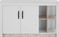 Home affaire Kücheninsel »Florenz, Küchenblock in Pinie Weiß, Kochinsel, Küchenarbeitsblock« Breite 161 cm, mit verschnörkeltem Metallgriff, Arbeitshöhe 92 cm