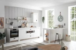 Home affaire Kücheninsel »Florenz, Küchenblock in Pinie Weiß, Kochinsel, Küchenarbeitsblock« Breite 161 cm, mit verschnörkeltem Metallgriff, Arbeitshöhe 92 cm