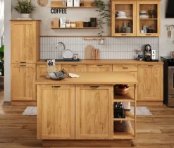 Home affaire Kücheninsel »Teramo« Breite 130 cm,4 Türen, 3 offene Fächer