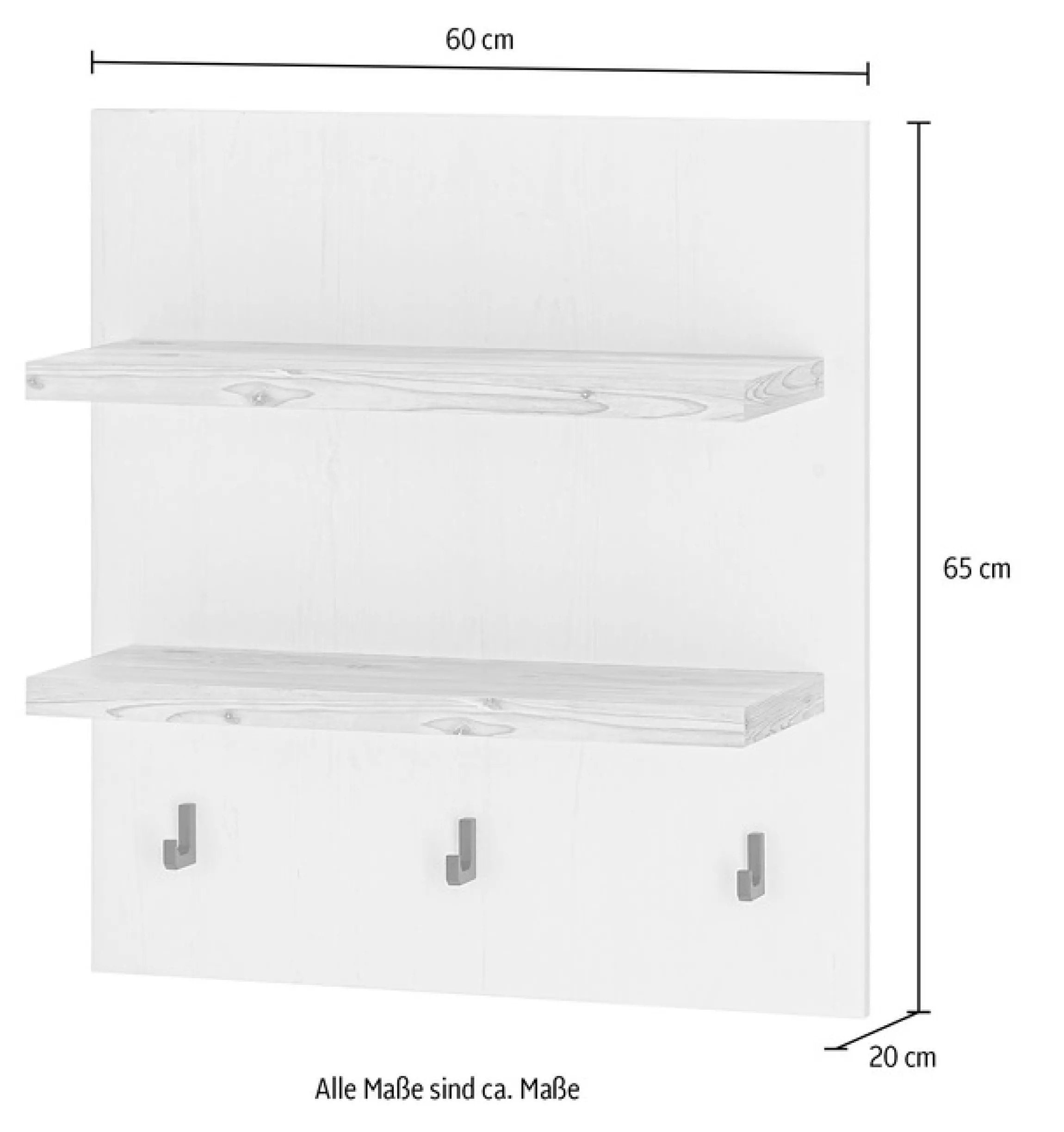 Home affaire Küchenregal »Florenz, Wandboard in Pinie Weiß, Hängeregal, Wandregal« im Landhausstil, Breite 60 cm, 28 mm starker Ablageboden