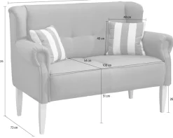 Home affaire Küchensofa »Moro Couch mit Federkern, bequem« inkl. 2 Stk. Zierkissen gestreift, verschiedenen Stoffe und Farben