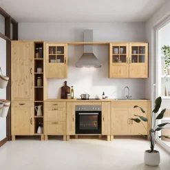 Home affaire Küchenzeile »Alby« Breite 325 cm, aus Kiefer massiv, ohne E-Geräte