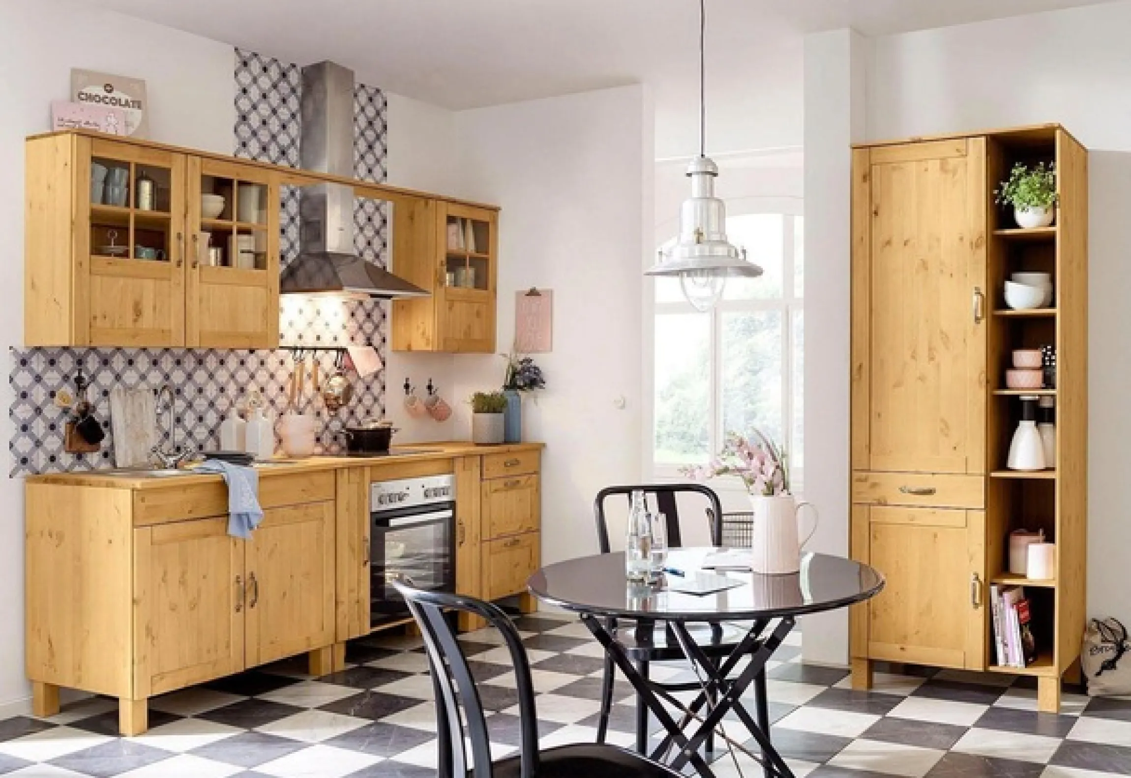 Home affaire Küchenzeile »Alby« Breite 325 cm, aus Kiefer massiv, ohne E-Geräte