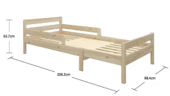 Home affaire Kinderbett »Wenke,ausziehbar von 140 bis 200 cm, FSC®« 90cm Breite, 140-200cm Liegefläche,massive Kiefer, mit Lattenrost, zeitlose Optik,Rausfallschutz