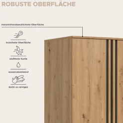 Home affaire Kleiderschrank »ALVA, Breite 80 cm, mit griffloser Front in Paneeloptik, Schrank« Schlafzimmerschrank in weiteren Ausführungen erhältlich,2 Türen, 1 Kleiderstange, 1 Einlegeboden