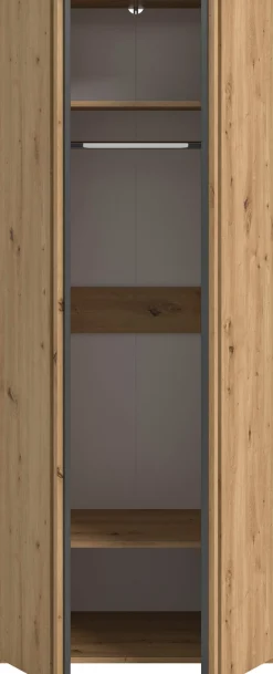 Home affaire Kleiderschrank »ALVA, Breite 80 cm, mit griffloser Front in Paneeloptik, Schrank« Schlafzimmerschrank in weiteren Ausführungen erhältlich,2 Türen, 1 Kleiderstange, 1 Einlegeboden