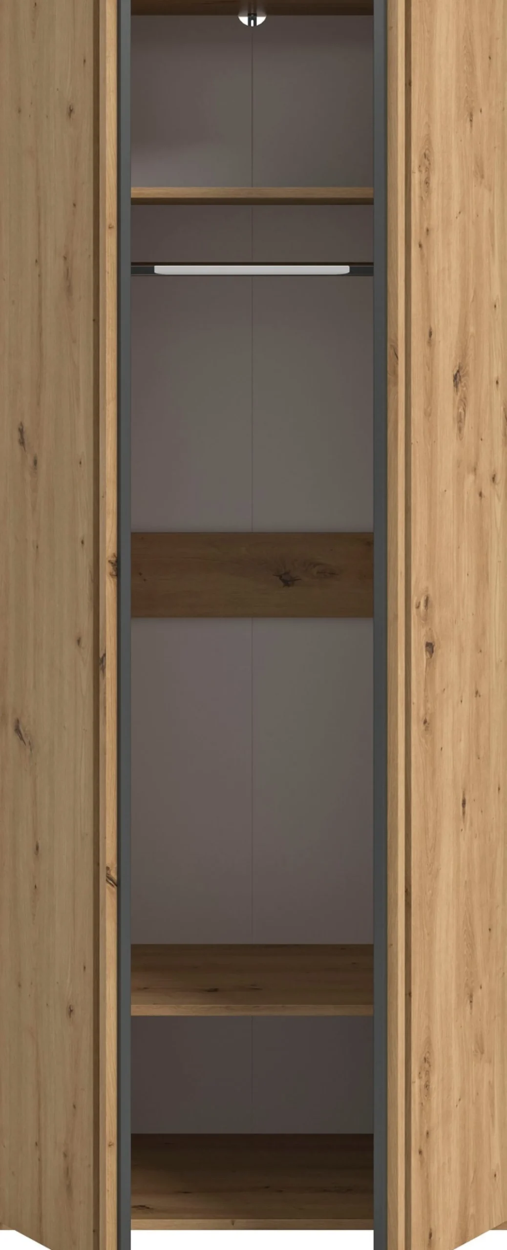 Home affaire Kleiderschrank »ALVA, Breite 80 cm, mit griffloser Front in Paneeloptik, Schrank« Schlafzimmerschrank in weiteren Ausführungen erhältlich,2 Türen, 1 Kleiderstange, 1 Einlegeboden