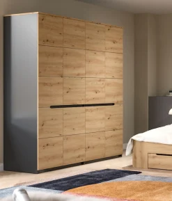 Home affaire Kleiderschrank »REHAT, Breite 180 cm, 4 Türen, 2 Kleiderstangen, 4 Ablageböden« TOPSELLER!, viel Stauraum, Universalschrank, 2 Stk. tlg. Schlafzimmerschrank, Schrank, Garderobenschrank, Garderobe