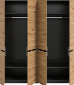 Home affaire Kleiderschrank »REHAT, Breite 180 cm, 4 Türen, 2 Kleiderstangen, 4 Ablageböden« TOPSELLER!, viel Stauraum, Universalschrank, 2 Stk. tlg. Schlafzimmerschrank, Schrank, Garderobenschrank, Garderobe