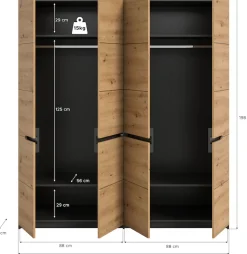 Home affaire Kleiderschrank »REHAT, Breite 180 cm, 4 Türen, 2 Kleiderstangen, 4 Ablageböden« TOPSELLER!, viel Stauraum, Universalschrank, 2 Stk. tlg. Schlafzimmerschrank, Schrank, Garderobenschrank, Garderobe