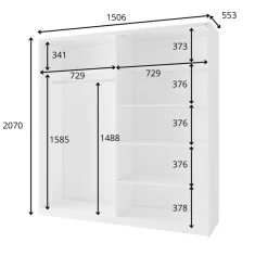 Home affaire Kleiderschrank »MALOJA modern mit viel Stauraum, Fächer & Kleiderstange, Breite 150 cm« Garderobe mit 2 Schiebetüren, mit/ohne Spiegel, erhältlich in 3 Farben