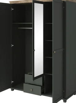 Home affaire Kleiderschrank »Evora, Landhausschrank in 3 verschieden Größen, Türen mit Soft- Close« Kleiderschrank mit Spiegel, aus FSC®-zertifiziertem Holzwerkstoff