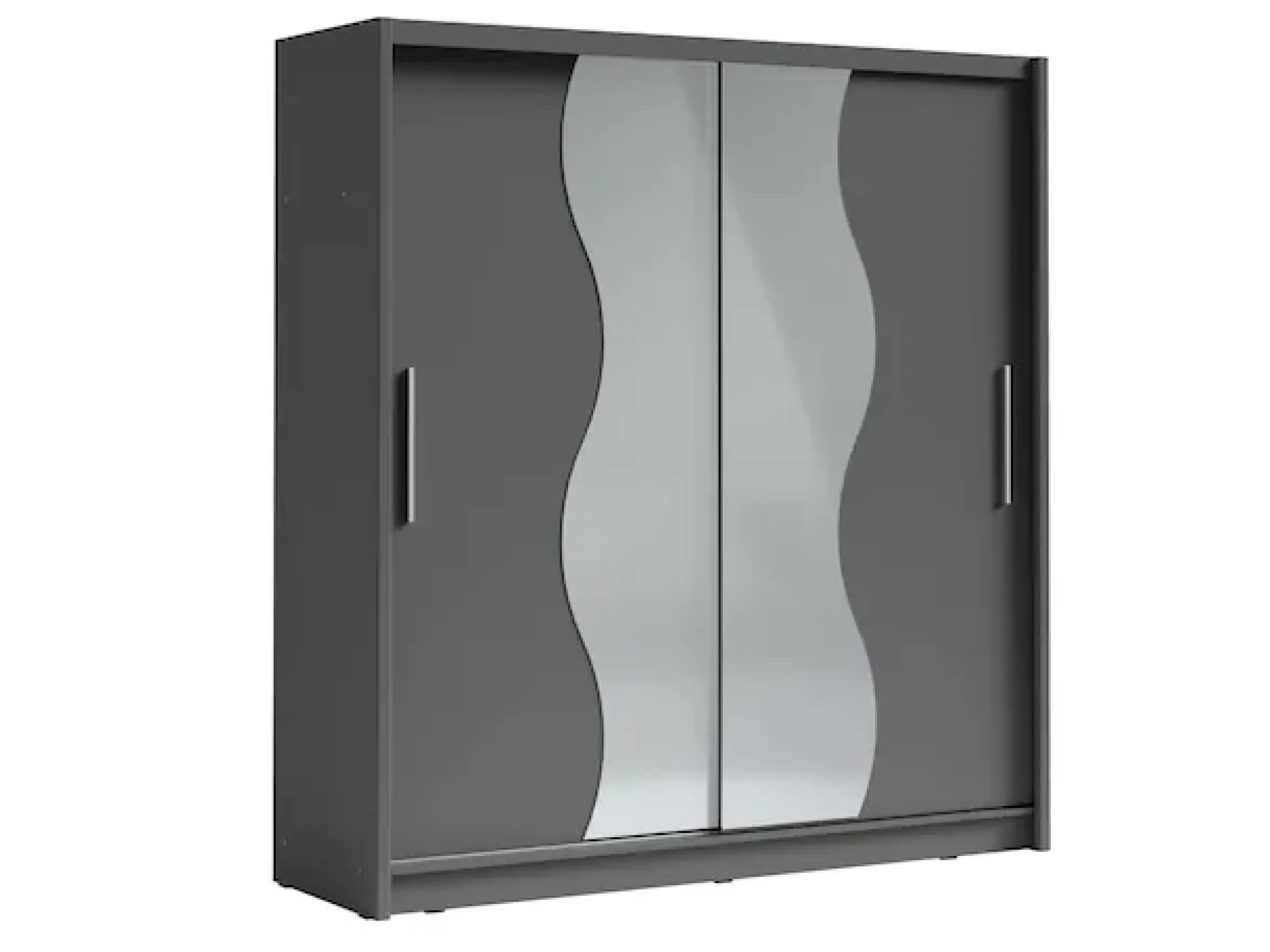 Home affaire Kleiderschrank »JULIETTA Schiebetürenschrank mit 10 Fächer, Kleiderstange und Spiegel« Garderobe mit 2 Schwebetüren und Spiegel, Maße B/T/H: 205/63/215 cm