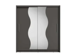 Home affaire Kleiderschrank »JULIETTA Schiebetürenschrank mit 10 Fächer, Kleiderstange und Spiegel« Garderobe mit 2 Schwebetüren und Spiegel, Maße B/T/H: 205/63/215 cm