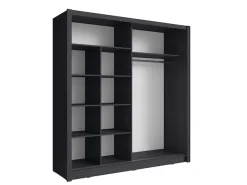 Home affaire Kleiderschrank »JULIETTA Schiebetürenschrank mit 10 Fächer, Kleiderstange und Spiegel« Garderobe mit 2 Schwebetüren und Spiegel, Maße B/T/H: 205/63/215 cm