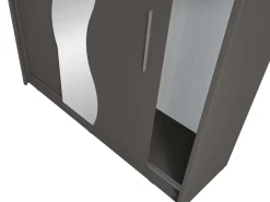 Home affaire Kleiderschrank »JULIETTA Schiebetürenschrank mit 10 Fächer, Kleiderstange und Spiegel« Garderobe mit 2 Schwebetüren und Spiegel, Maße B/T/H: 205/63/215 cm