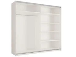 Home affaire Kleiderschrank »LISELOTTE mit Spiegel, wahlweise mit Beleuchtung, Breite 221 cm« Garderobe mit 2 Schwebetüren, weiß oder cashmere, B/H/T: 221×207×60 cm