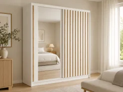 Home affaire Kleiderschrank »VILLEFRANCHE modern mit viel Stauraum, Fächer & Kleiderstange, Spiegel« Garderobe in 3 Breiten (155, 205, 248 cm), erhältlich in 3 Farben