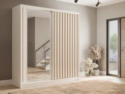 Home affaire Kleiderschrank »VILLEFRANCHE modern mit viel Stauraum, Fächer & Kleiderstange, Spiegel« Garderobe in 3 Breiten (155, 205, 248 cm), erhältlich in 3 Farben