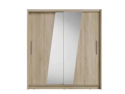 Home affaire Kleiderschrank »JULIETTA Schiebetürenschrank mit 10 Fächer, Kleiderstange und Spiegel« Garderobe mit 2 Schwebetüren und Spiegel, Maße B/T/H: 205/63/215 cm