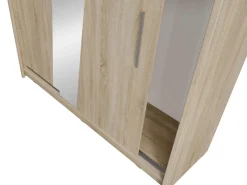 Home affaire Kleiderschrank »JULIETTA Schiebetürenschrank mit 10 Fächer, Kleiderstange und Spiegel« Garderobe mit 2 Schwebetüren und Spiegel, Maße B/T/H: 205/63/215 cm