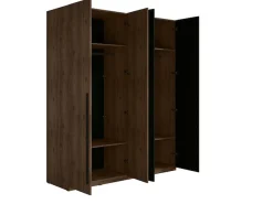 Home affaire Kleiderschrank »RIMINI Drehtürenschrank mit Soft-Close-Funktion, B/T/H: 180/60/220 cm« Garderobe mit 4 Drehtüren und schwarzem Griffen, viel Stauraum
