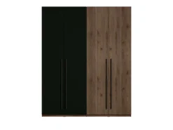 Home affaire Kleiderschrank »RIMINI Drehtürenschrank mit Soft-Close-Funktion, B/T/H: 180/60/220 cm« Garderobe mit 4 Drehtüren und schwarzem Griffen, viel Stauraum