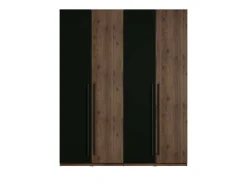 Home affaire Kleiderschrank »RIMINI Drehtürenschrank mit Soft-Close-Funktion, B/T/H: 180/60/220 cm« Garderobe mit 4 Drehtüren und schwarzem Griffen, viel Stauraum