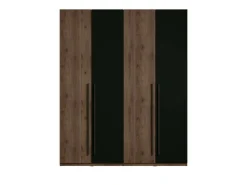Home affaire Kleiderschrank »RIMINI Drehtürenschrank mit Soft-Close-Funktion, B/T/H: 180/60/220 cm« Garderobe mit 4 Drehtüren und schwarzem Griffen, viel Stauraum